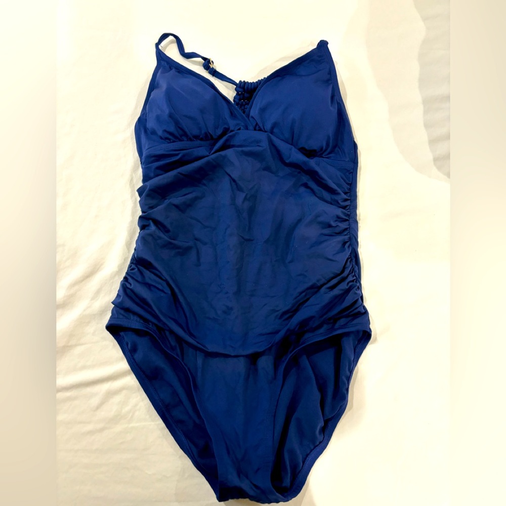 EUC NAVY Blue One piece Bathing Suit-size 12